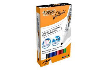Rotulador de pizarra blanca Bic Velleda 1711 punta cónica - Caja de 4 surtidos