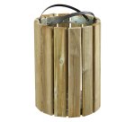 Corbeille murale 20 litres Rossignol Eden ronde extérieur bois