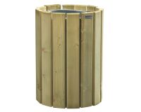 Corbeille murale 20 litres Rossignol Eden ronde extérieur bois