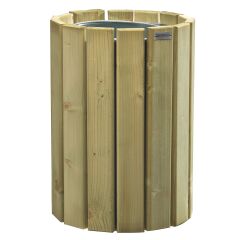 Corbeille murale 20 litres Rossignol Eden ronde extérieur bois