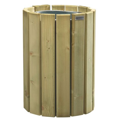 Corbeille murale 20 litres Rossignol Eden ronde extérieur bois