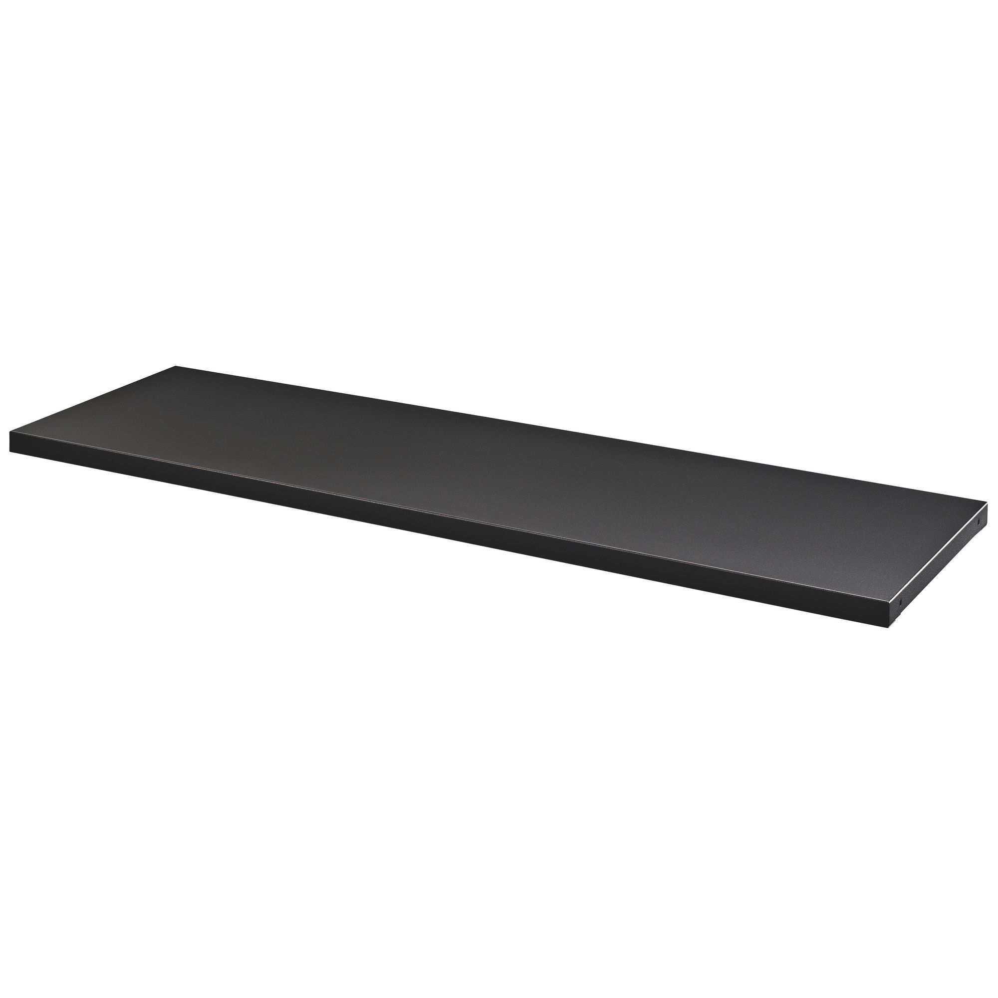 Lot de 2 tablettes noires L 105.5cm en métal pour armoire à rideaux démontables largeur 120 cm