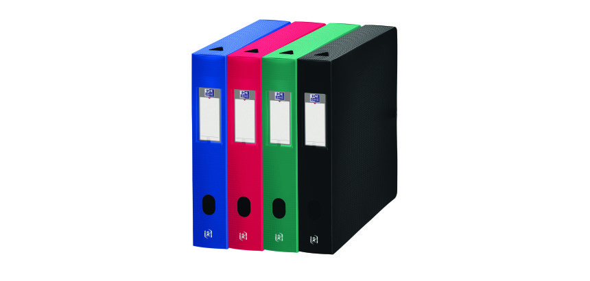 Boîte de classement plastique Oxford Memphis dos 6 cm couleurs assorties classiques