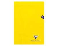 Cahier piqué Clairefontaine Mimesys - A4 21 x 29,7 cm - grands carreaux - 96 pages - jaune