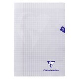 Cahier piqué Clairefontaine Mimesys A4 - 21 x 29,7 cm grands carreaux 96 pages incolore