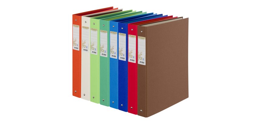 Classeur 4 anneaux carton recyclé Exacompta Forever A4 dos 3,5 cm couleurs assorties