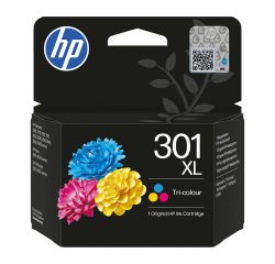 HP 301XL Cartouche 3 couleurs, Cyan, Jaune et Magenta pour imprimante jet d'encre