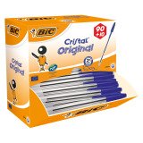 Doos van 90 balpennen Bic Cristal blauw + 10 gratis