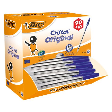 Stylos cristal Bic - lot de 100 dont 10 gratuits
