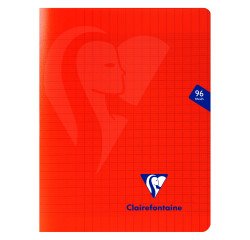 Cahier piqué Clairefontaine Mimesys - 17 x 22 cm - grands carreaux - 96 pages