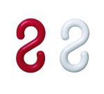 Chaîne plastique 8 mm rouge/blanc - sachet de 5 m