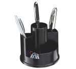 Pots à crayons plastique rotatif noir,  multi compartiment