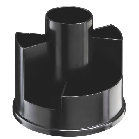 Pots à crayons plastique rotatif noir,  multi compartiment