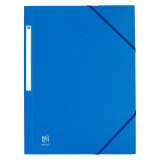 Chemise à élastique 3 rabats carte Eurofolio OXFORD 24,5 x 32 cm dos 2 cm bleue