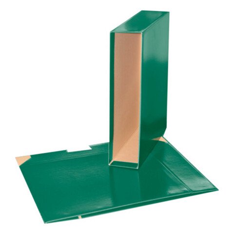Cajetín de archivador plastificado Folio lomo 7,5 cm Bruneau verde