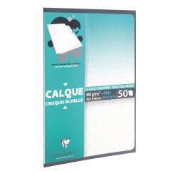 Bloc de 50 hojas de papel vegetal satinado Clairefontaine A3 90 - 95 g