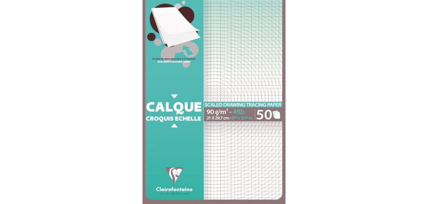 Bloc de 50 feuilles calques satin Clairefontaine A4 90-95g