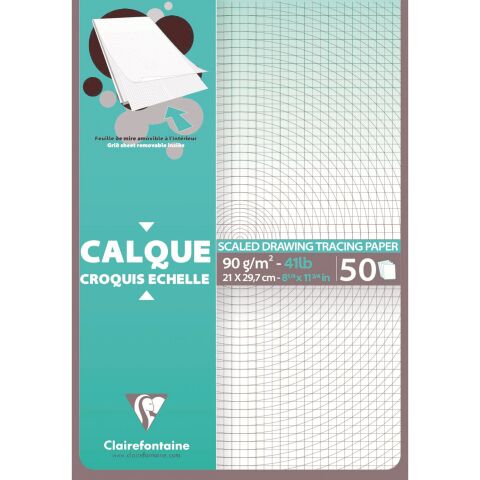 Bloc de 50 hojas de papel vegetal satinado Clairefontaine A4 90 - 95 g