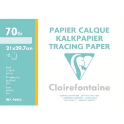 Hoesje met kalkpapier satijn Clairefontaine A4 70-75g 12 vellen