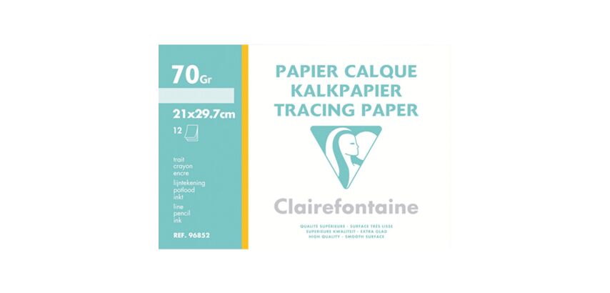 Pochette 12 calques satin Clairefontaine A4 70 - 75g