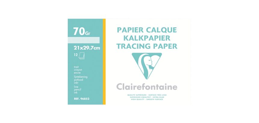 Pochette 12 calques satin Clairefontaine A4 70 - 75g