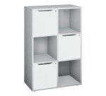 Meuble à casiers aluminium 6 cases avec portes