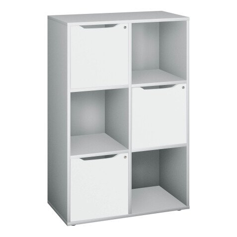 Meuble à casiers aluminium 6 cases avec portes