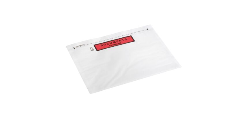 Pochette porte-document autoadhésive plastique 228 x 165 mm - Carton de 1000