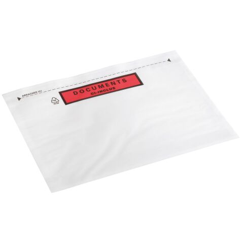 Pochette porte-document autoadhésive plastique 228 x 165 mm - Carton de 1000