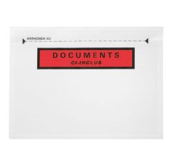 Pochette porte-document autoadhésive plastique 162 x 114 mm - Carton de 1000