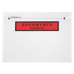 Pochette porte-document autoadhésive plastique 162 x 114 mm - Carton de 1000