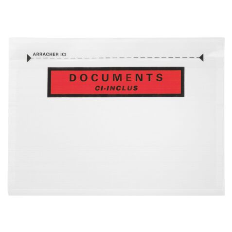 Pochette porte-document autoadhésive plastique 162 x 114 mm - Carton de 1000