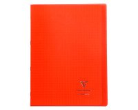 Cahier piqué Koverbook Clairefontaine - A4 21 x 29,7 cm - grands carreaux - 96 pages - rouge