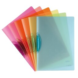 Chemise de présentation à clip coloré Leitz Color Clip 22 x 31 cm translucides assorties