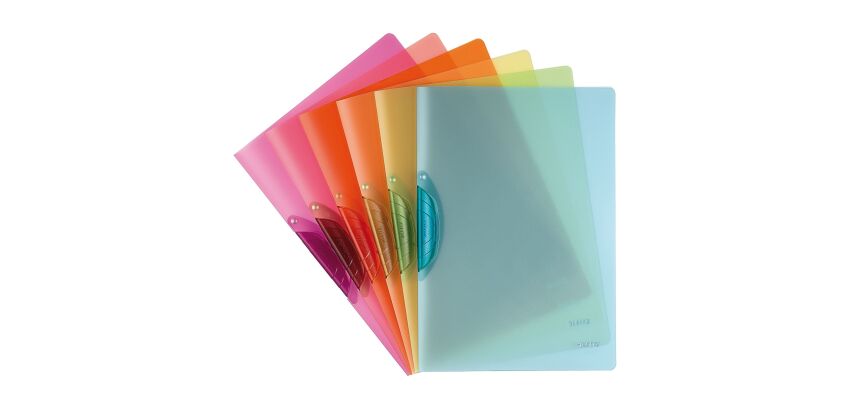 Dossier de presentación con clip de plástico Leitz color Clip 22 x 31 cm capacidad 30 hojas colores surtidos