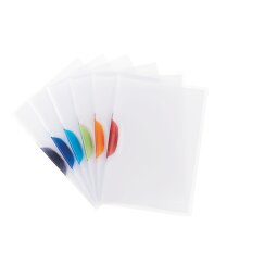 Ongekleurde mapjes colorclip met clip in geass. kleuren