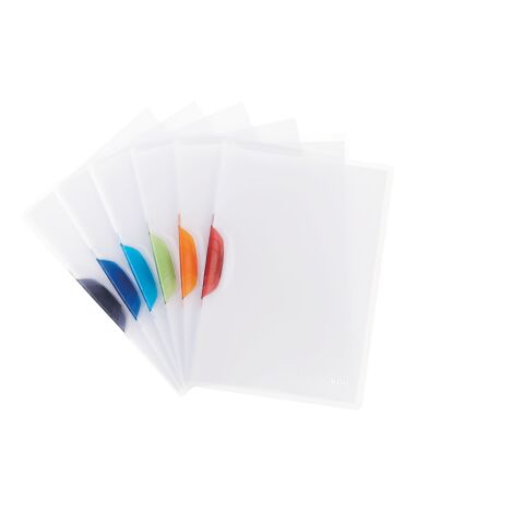 Dossier Color Clip Leitz incoloro con pinza de plástico colores surtidos capacidad 30 hojas