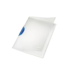 Dossier de presentación con clip Leitz color Clip 22 x 31 cm capacidad 30 hojas transparente azul