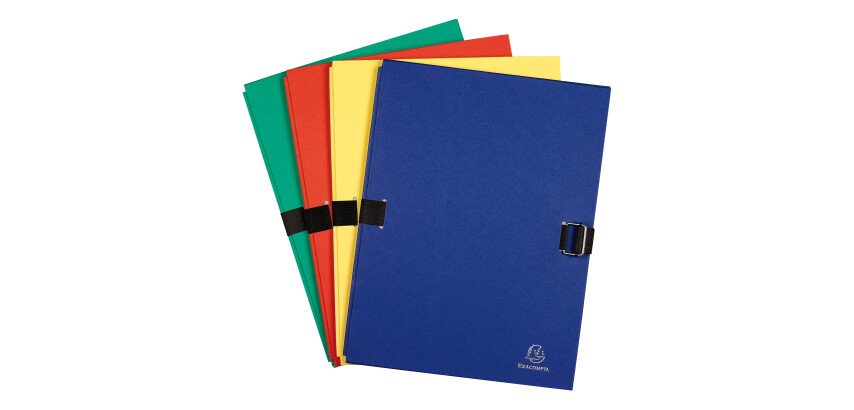 Chemise extensible carton avec rabat Exacompta dos 12 cm - couleurs assorties