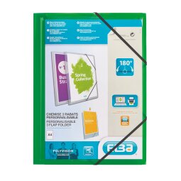 Personalizable transparent folder with 3 flaps A4 Elba