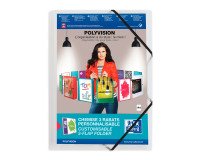 Personalizable transparent folder with 3 flaps A4 Elba