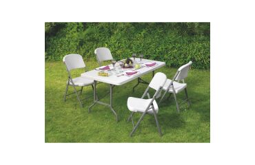 Pack Table pliante polyvalente polyéthylène L152 x P 76 cm achetée = 1 table identique offerte