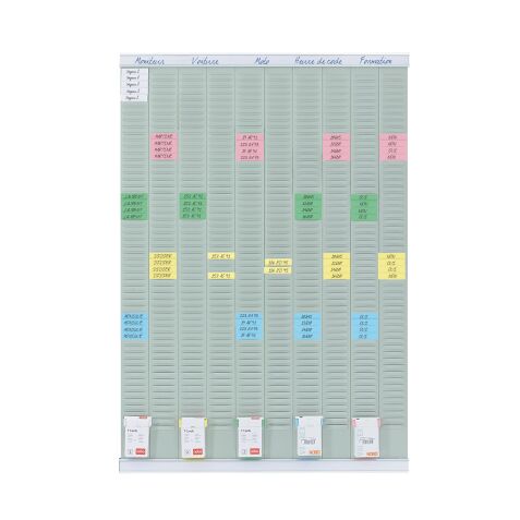 Planning à fiches T multi-usages 10 colonnes Nobo