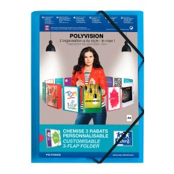 Chemises à élastiques 3 rabats translucides personnalisables Oxford Polyvision