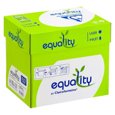 Doos met gerecycleerd papier Clairefontaine Equality A4 80 g - 2500 vellen - wit 