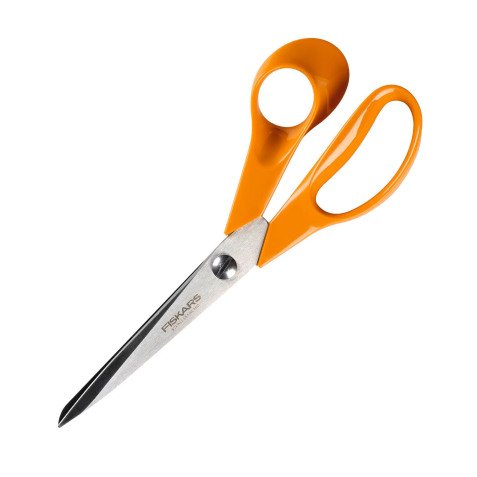 Schaar voor rechtshandigen scherpe punt Fiskars 21 cm oranje