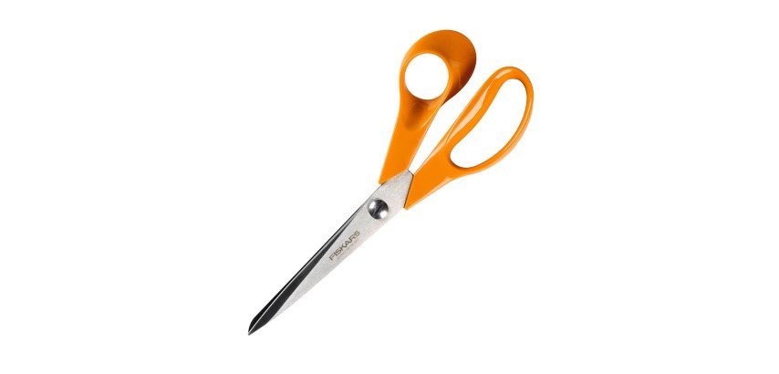 Schaar voor rechtshandigen scherpe punt Fiskars 21 cm oranje