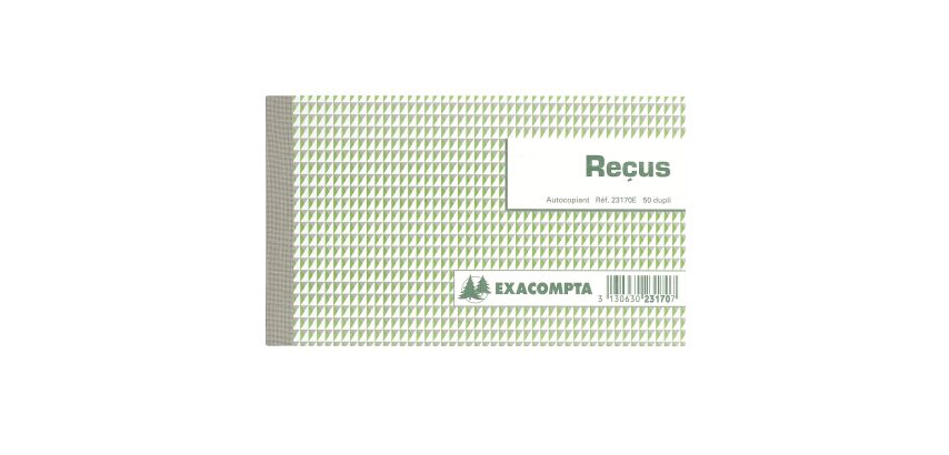Manifold Exacompta 'Reçu' 10,5 x18 cm - 50 dupli
