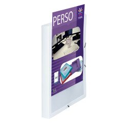 Chemise box plastique personnalisable Viquel - Essentiel Recycle - 24 x 32 cm dos 3 cm blanche