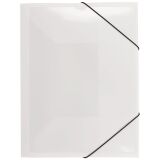 Customizable folder, 3 flaps, polypropylene 4/10, back 1.5 cm - white